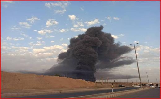 آتش سوزی مهیب کارخانه تولید الکل در قم/حریق مهار شد + فیلم و تصاویر