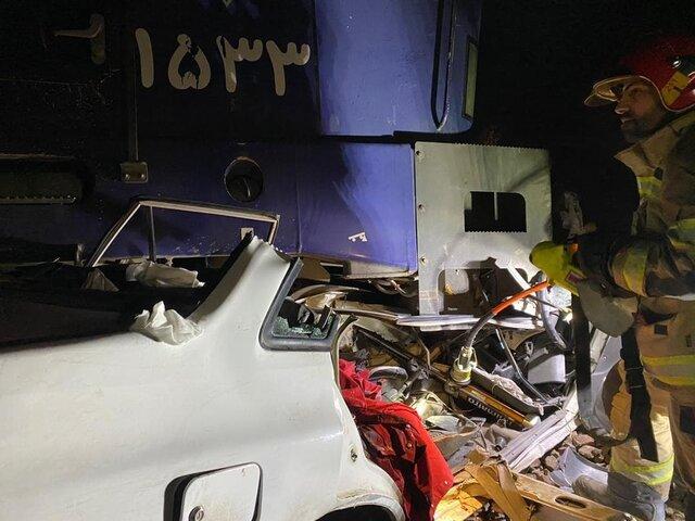 تصادف قطار مسافربری با پراید در حوالی ورامین
