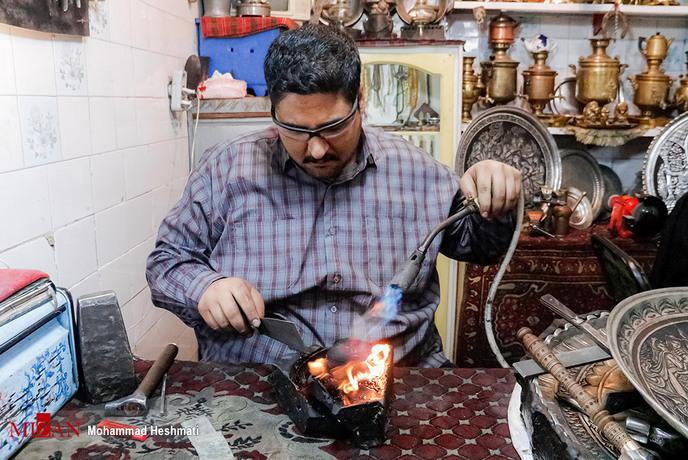 هنر قلم زنی شاخه فلزکاری‎‎