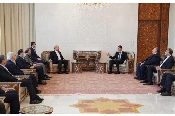 Iran parl. speaker meets with president Assad in Damascus
