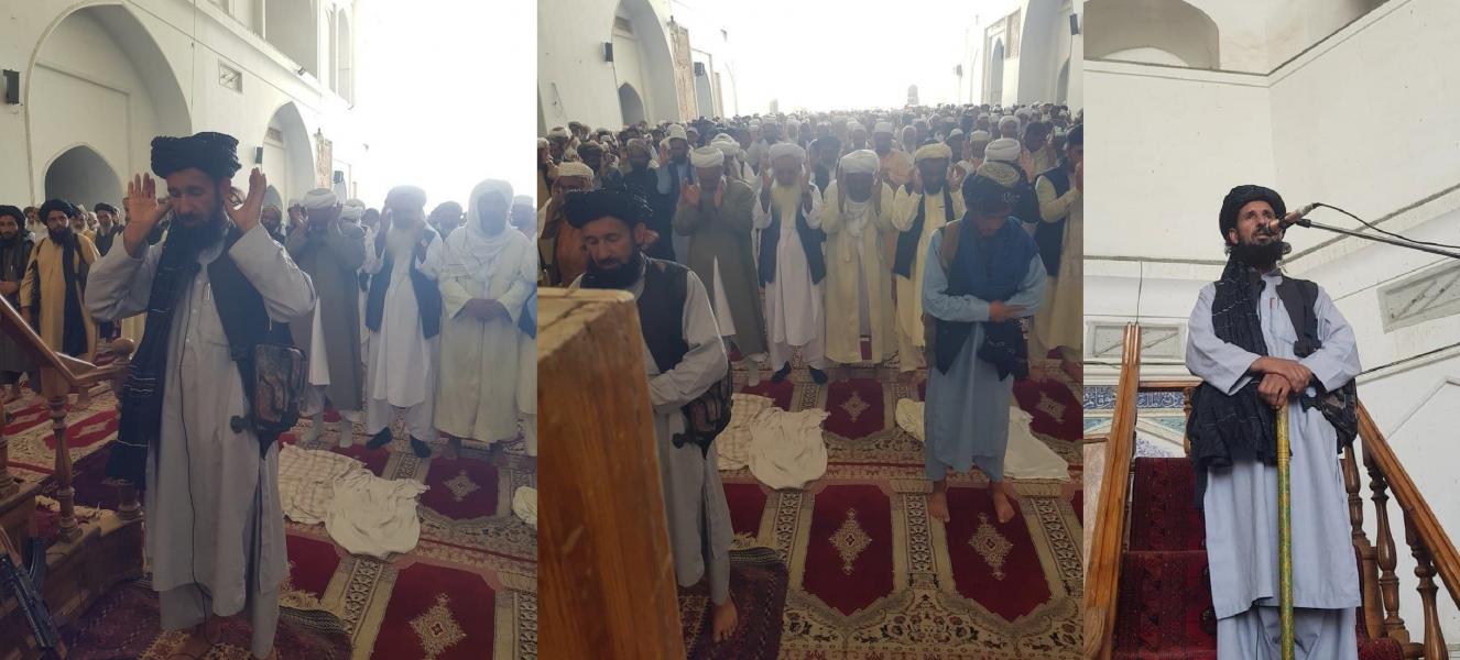 عکس| اولین نمازجمعه طالبان در مسجد بزرگ هرات افغانستان