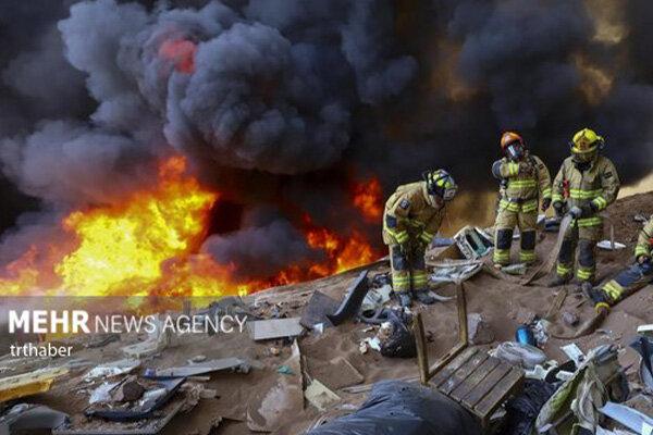 تصاویری از انفجار و آتش‌سوزی در شهرک صنعتی اشتهارد