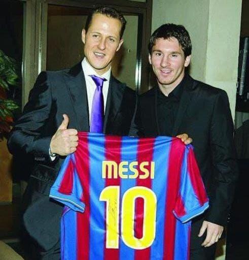 دیدار لیونل مسی با شوماخر/عکس