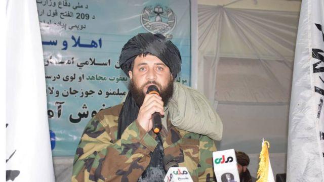 محمد یعقوب، وزیر دفاع طالبان در سخنرانی در فاریاب از بازداشت مخدوم عالم، فرمانده ازبک دفاع کرد