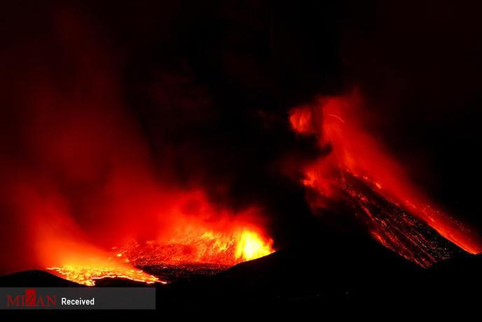صحنه‌های بی‌نظیری از فوران آتشفشان اتنا
