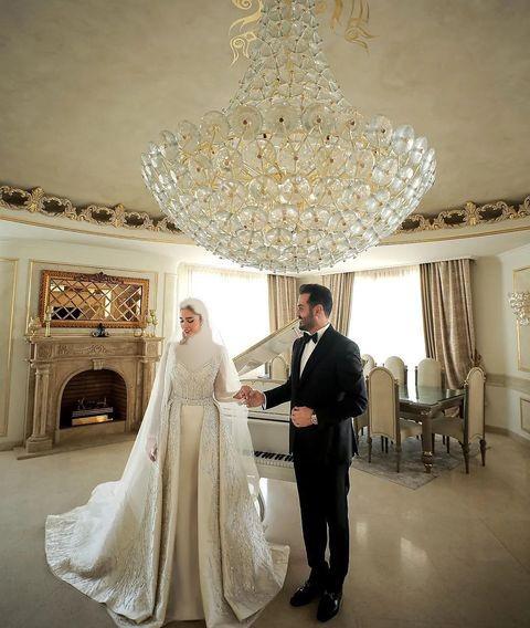 گران‌ترین لباس عروس ایران در تن این دختر