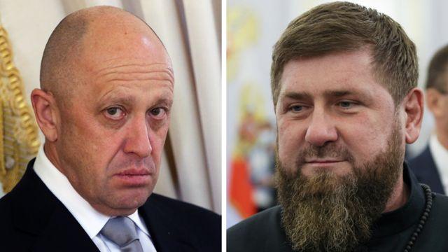 رمضان قدیروف و یوگنی پریگوژین، متحدان پوتین که از ماشین جنگی روسیه انتقاد می‌کنند