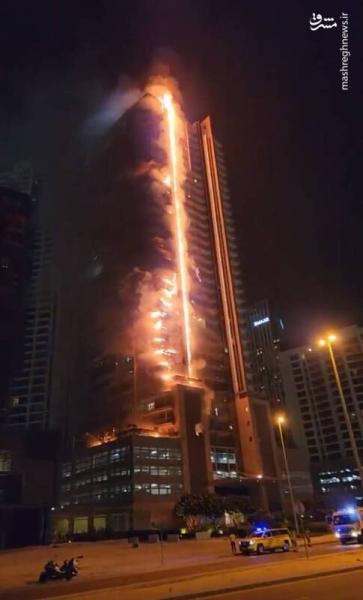 آتش‌سوزی گسترده در برج مسکونی دبی