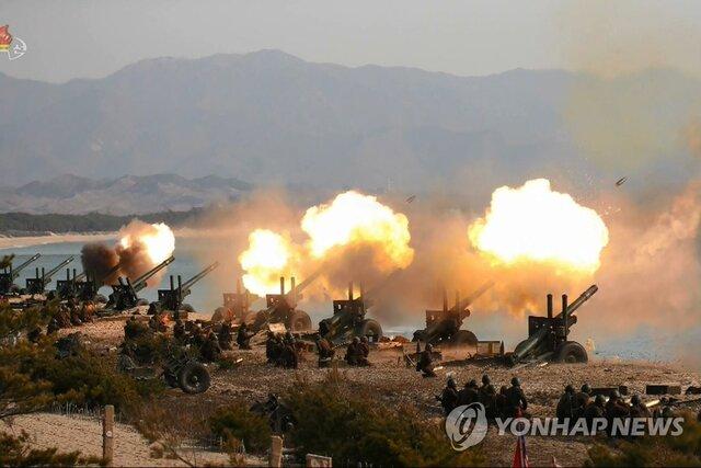 شلیک ده‌ها گلوله توپخانه از سوی کره شمالی به سمت مرزهای دریایی با کره جنوبی