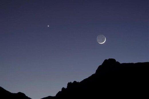 امشب، رصد عطارد و ناهید در امتداد ماه