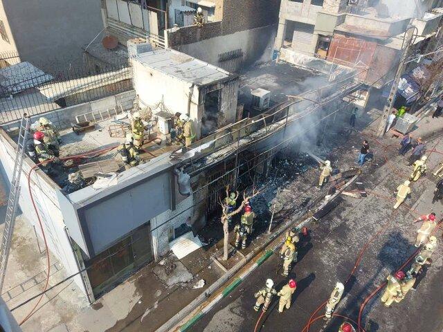 آتش‌سوزی یک مغازه با ده‌ها سیلندرگاز در تهران