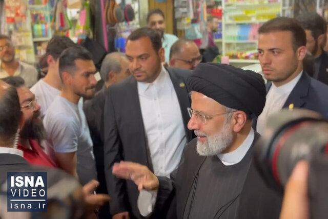 ویدیو / استقبال از رییس جمهور ایران توسط مردم کوچه و بازار حمیدیه دمشق