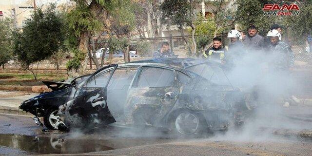 انفجار خودروی بمب‌گذاری شده در حومه دمشق