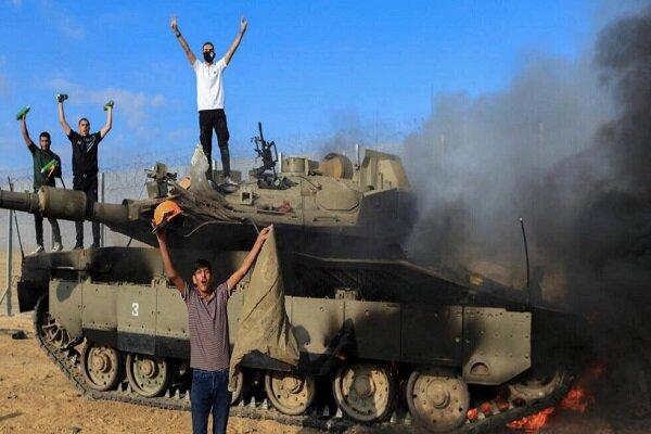 انهدام تانک صهیونیست‌ها با موشک ضد زره/ بازگشت آوارگان به غزه