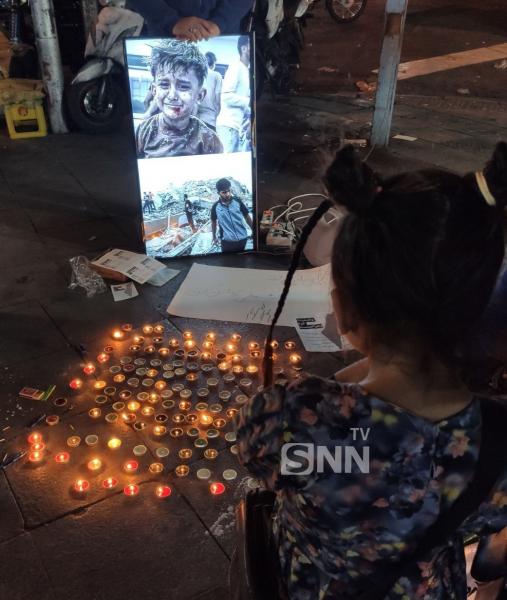 آتش به پا کن/روشن کردن شمع به یاد مظلومیت مردم غزه