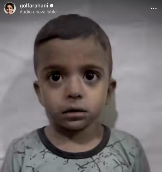 همدردی گلشیفته فراهانی با کودکان غزه + ویدیو
