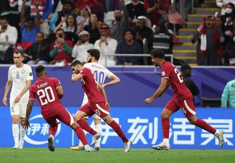 قطر با شکست ازبکستان به نیمه نهایی رسید/ صعود عنابی‌ها با درخشش «مشعل»