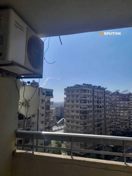 مقابله پدافند هوایی ارتش سوریه با اهداف متخاصم در آسمان دمشق