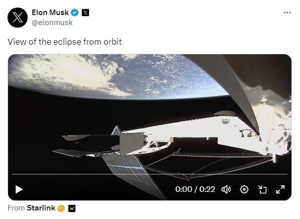 فیلم خاص ایلان ماسک از خورشید گرفتگی در قاره آمریکا